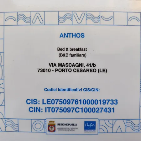 Bed Anthos Bed and breakfast